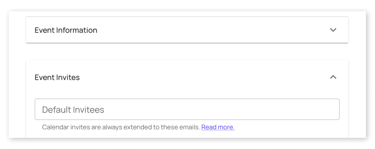 Default Invites & Additional Attendees